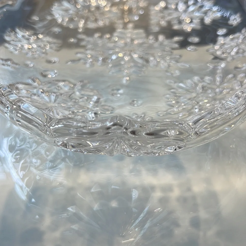 Vintage Mikasa Pair Crystal Snowflake Footed Bowl & Sweet Dish NWT NIB NOS ❄️
